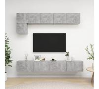 CIADAZ Lot de 5 meubles de salon modernes en aggloméré gris béton