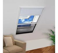 CIADAZ Moustiquaire plissée pour fenêtres, en aluminium, 80 x 120 cm, avec parasol