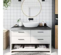 CIADAZ Plan de salle de bain en bois massif traité gris foncé 100 x 60 x 6 cm, plan de travail pour cuisine, plan de travail, lavabo, meubles de salle de bain - 3156232