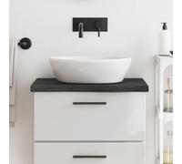 CIADAZ Plan de salle de bain en bois massif traité gris foncé 60 x 50 x 4 cm, plan de travail pour cuisine, plan de travail, lavabo, meubles de salle de bain - 3156204