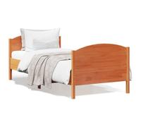 CIADAZ Structure de lit avec tête de lit en bois de pin marron cire 90 x 200 cm, sommier, bases de lit, lit jeune, cadre de lit - 842569