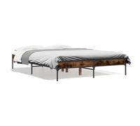 CIADAZ Structure de lit en bois d'ingénierie métal chêne fumé 120 x 190 cm, base de lit, structure de lit, cadre de lit, lit de bébé, lit jeune, lit de chambre à coucher, sommier - 845048