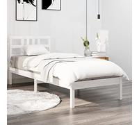 CIADAZ Structure de lit en bois massif de pin blanc 100 x 200 cm, base de lit, cadre de lit, lit jeune, lit de chambre, sommier - 3105396