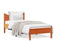 CIADAZ Structure de lit en bois massif pin marron ciré, 100 x 200 cm, base de lit, structure de lit, cadre de lit, cadre de lit, lit jeune, lit de chambre à coucher, sommier - 844736
