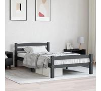 CIADAZ Structure de lit, sommier, base de lit, cadre de lit, lit meuble, lits juvéniles, lit complet, bois massif pin gris foncé 100 x 200 cm