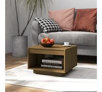 CIADAZ Table basse, salle à manger, table basse, salon, table de salon, meuble de salon, table d'appoint en bois massif pin marron miel 50 x 50 x 33,5 cm