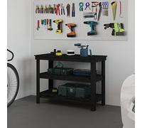 CIADAZ Table de travail atelier, chevalet de table, banc d'outils, banc de travail, chevalet de table, en bois massif de pin noir, 110,5 x 50 x 80 cm