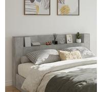 CIADAZ Tête de Lit avec Boîte de Rangement LED Gris Ciment 200 x 16,5 x 103,5 cm Tête de Lit Moderne Tête de Lit 839269