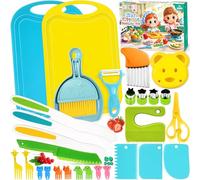 CIANBIFN 30 Pièces Couteau Enfant, Couteau Cuisine Enfant, Couteaux Montessori, Couteaux Enfants Cuisine pour 3+, pour Couper et Cuisiner des Fruits ou des Légumes