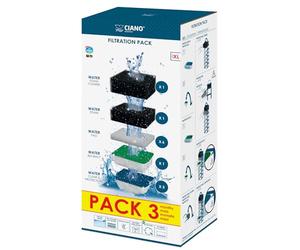 CIANO, Aquarium Consommables - Cartouches de Filtration de Rechange pour Filtre d'Aquarium- Pack 3 mois, Taille XL - Eau Cristalline pour Poissons, Sans Impuretés et Sans Odeur - Nettoyage Efficace