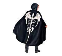 Ciao-19083 19083 Cape pour garçon Motif tête de Mort de Dragon Blanc 7-10 Ans, Mixte Adulte, Noir/Blanche