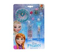 Ciao 29139 Disney La Reine des Neiges Kit d'accessoires Collier Bracelet Gel Paillettes Brillant à Lèvres Bleu Clair, Taille unique
