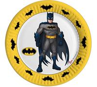 Ciao - Assiettes en papier compostables Batman (Ø18 cm), 8 pièces 16-21 cm, multicolore, 24048