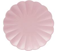 Ciao -Assiettes en papier FSC compostables (Ø23 cm), 8 pièces, rose pastel diam 23, 34727