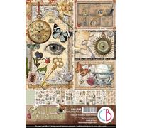 Ciao Bella Bloc de papier créatif A4 9 double face 190 g/m² (curiosités d'armoire)