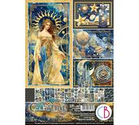 Ciao Bella Creative Bloc de papier cartonné double face 190 g/m² A4 9 (Celestrial)