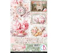 Ciao Bella assortiments de papiers Timeless Moments A4 9 feuilles - soie de paille à motifs, idéal pour le scrapbooking, les cartes, l'emballage, la conception créative