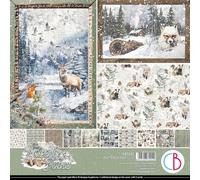 Ciao Bella Bloc de papier cartonné 190 g/m² Motif Contes de forêt 30,5 x 30,5 cm