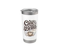 Ciao Bella Café Italien Art Vintage Esthétique Gobelet isotherme en acier inoxydable double paroi