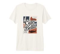 Ciao Bella Carte Postale rétro Italienne T-Shirt Haut de Gamme