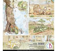 Ciao Bella Double-Sided Paper Pad 90lb 8"X8" 12/Pkg-Aesop's Fables, 12 Designs/1 Each