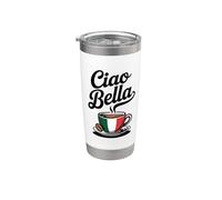 Ciao Bella Drapeau de café italien Design rétro Gobelet isotherme en acier inoxydable double paroi