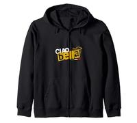 Ciao Bella Drapeau Italien Coup de Pinceau Typographie Jaune Sweat à Capuche