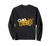 Ciao Bella Drapeau Italien Coup de Pinceau Typographie Jaune Sweatshirt