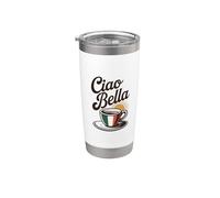 Ciao Bella Espresso Italien Tricolore Art Vintage Gobelet isotherme en acier inoxydable double paroi