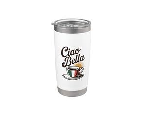 Ciao Bella Espresso Italien Tricolore Art Vintage Gobelet isotherme en acier inoxydable double paroi