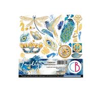 Ciao Bella Indigo Bloc de papier à découper 190 g/m² 15,2 x 15,2 cm
