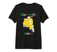 Ciao Bella Italia T-Shirt avec Drapeau Italien T-Shirt Haut de Gamme