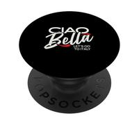 Ciao Bella Italian Travel Red Accent Design Let's Italy PopSockets PopGrip Adhésif