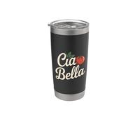 Ciao Bella Italie Art de la tomate Cuisine italienne Rétro Gobelet isotherme en acier inoxydable double paroi