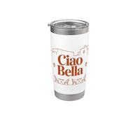 Ciao Bella Italie Rétro Terrasse Vintage Art Gobelet isotherme en acier inoxydable double paroi