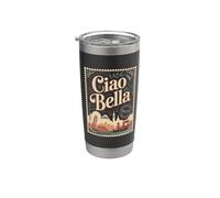 Ciao Bella Italie Vintage Architecture Art Gobelet isotherme en acier inoxydable double paroi