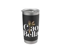 Ciao Bella Italy Emblème alimentaire élégant Gobelet isotherme en acier inoxydable double paroi
