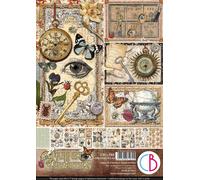 Ciao Bella Bloc de papier créatif A4 9 double face 190 g/m² (curiosités d'armoire)
