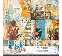 CIAO BELLA Lot de 12 blocs de papier bleu 30,5 x 30,5 cm, Taille unique