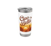 Ciao Bella Méditerranée Coucher Soleil Italie Vintage Art Gobelet isotherme en acier inoxydable double paroi