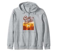 Ciao Bella Méditerranée Coucher Soleil Italie Vintage Art Sweat à Capuche