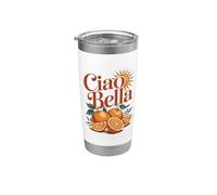 Ciao Bella Orange Sicilienne Vintage Art Gobelet isotherme en acier inoxydable double paroi