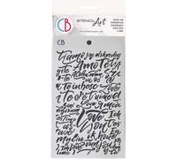 CIAO BELLA Pochoir Mixed Media STENCIL 14,5x24cm - Love engraved