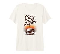 Ciao Bella Rétro Café Italien Sunrise Art T-Shirt Haut de Gamme