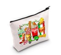 Ciao Bella Trousse de maquillage avec mot italien Ciao Cadeau Tasse à thé au lait Sac cosmétique Sac de voyage italien Hello Pouch Bag, Ciao Trousse de maquillage Thé au lait