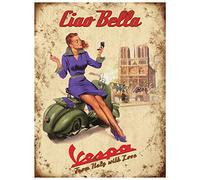 Ciao Bella Vespa (SF) aimant de réfrigérateur d'acier