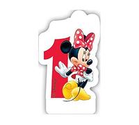 Ciao - Bougie numérale Disney Minnie Numéro 1, Rouge, Blanc, 82920