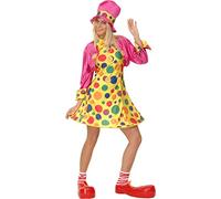 Ciao- Clown Lady Multicolor Costume Travestimento Ragazza Donna Adulto Déguisement Adulte, Femme, 25928.S, Multicolore, S