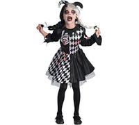 Ciao- Costume Bambina Horror Jester Girl, Anni, Fille, 13037.8-10, Noir, 8-10 Ans