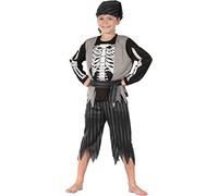 Ciao- Costume Bambino Pirata Skeleton, Anni Disguise, Boys, 13046.8-10, Black, 8-10 Ans